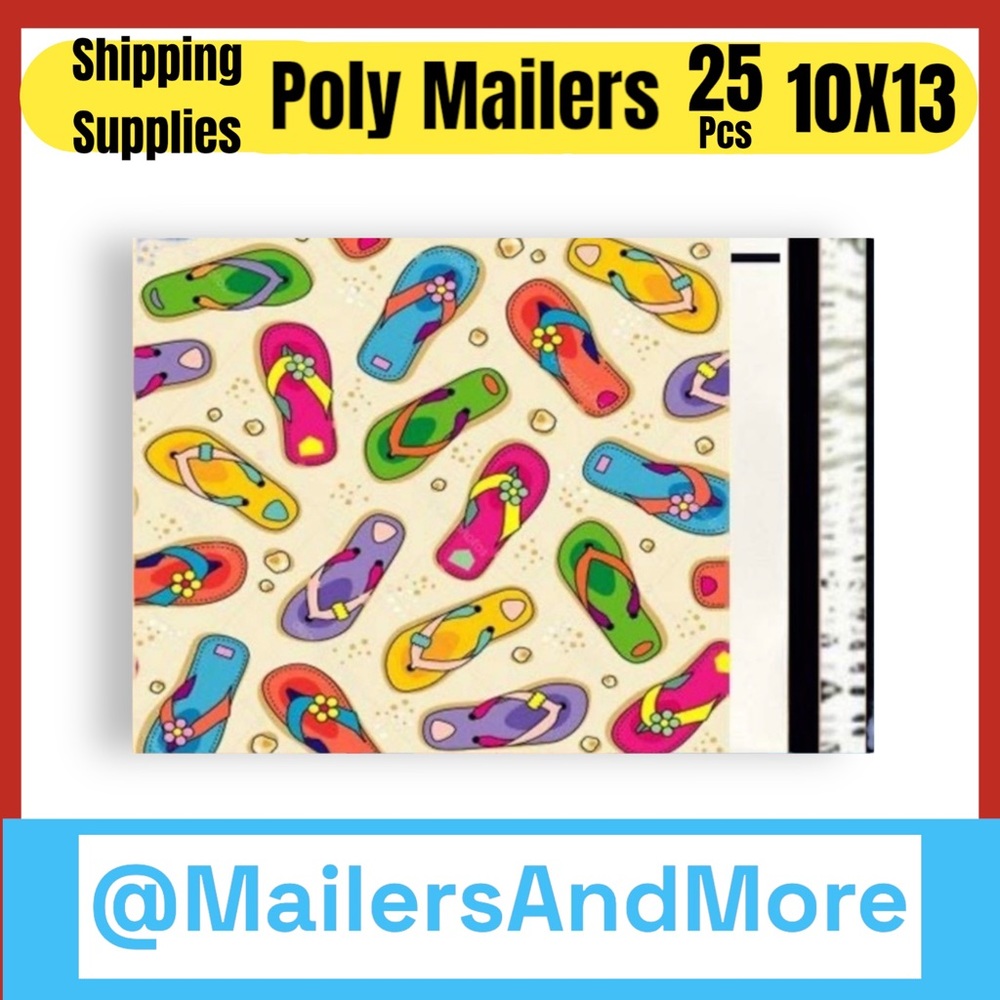 25 10X13 Poly Mailers Flip Flops Beach Shipping Envelopes Bags PRICE IS FIRM - Picture 4 of 5